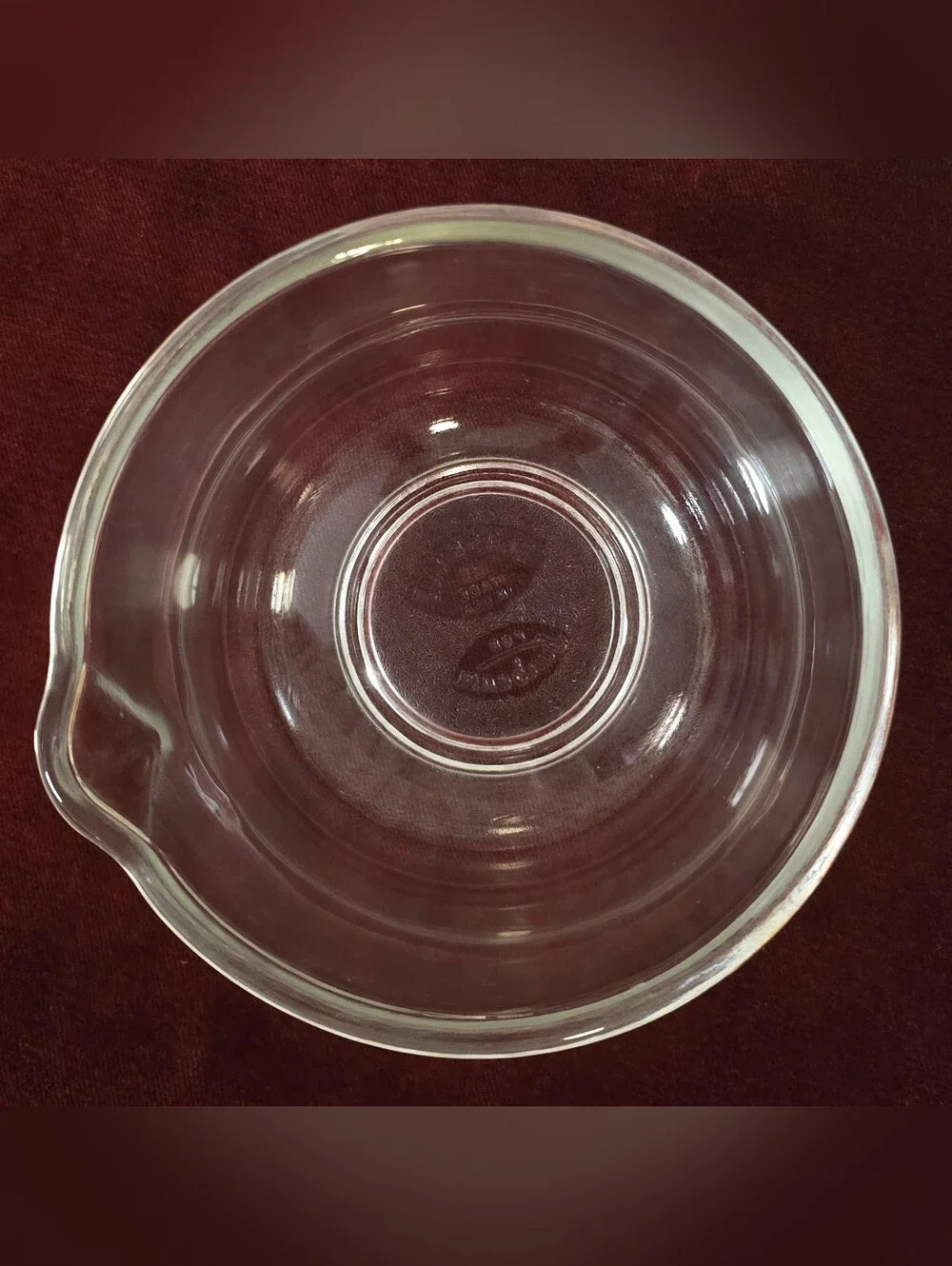 Vintage Glasbake for Sunbeam Clear Glass Spouted Mixing Bowl #21